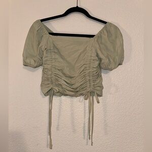 Light Green Cropped Short Sleeve